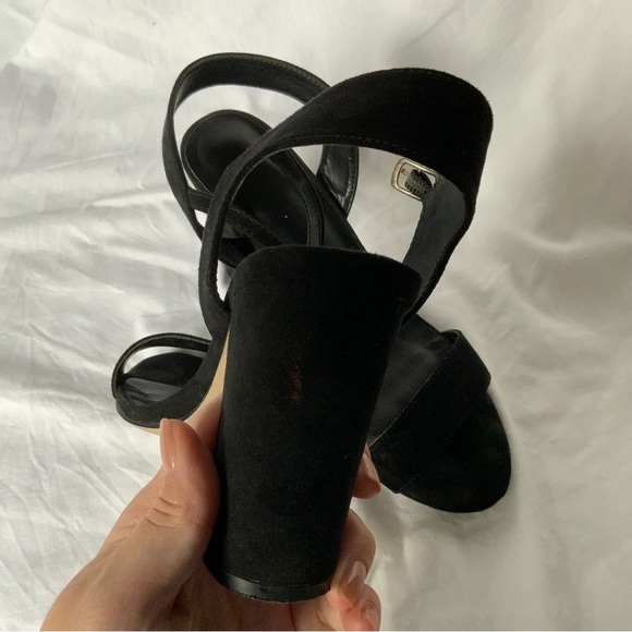 New Look UK Like New Suede Black heels 8.5 size - Picture 9 of 10